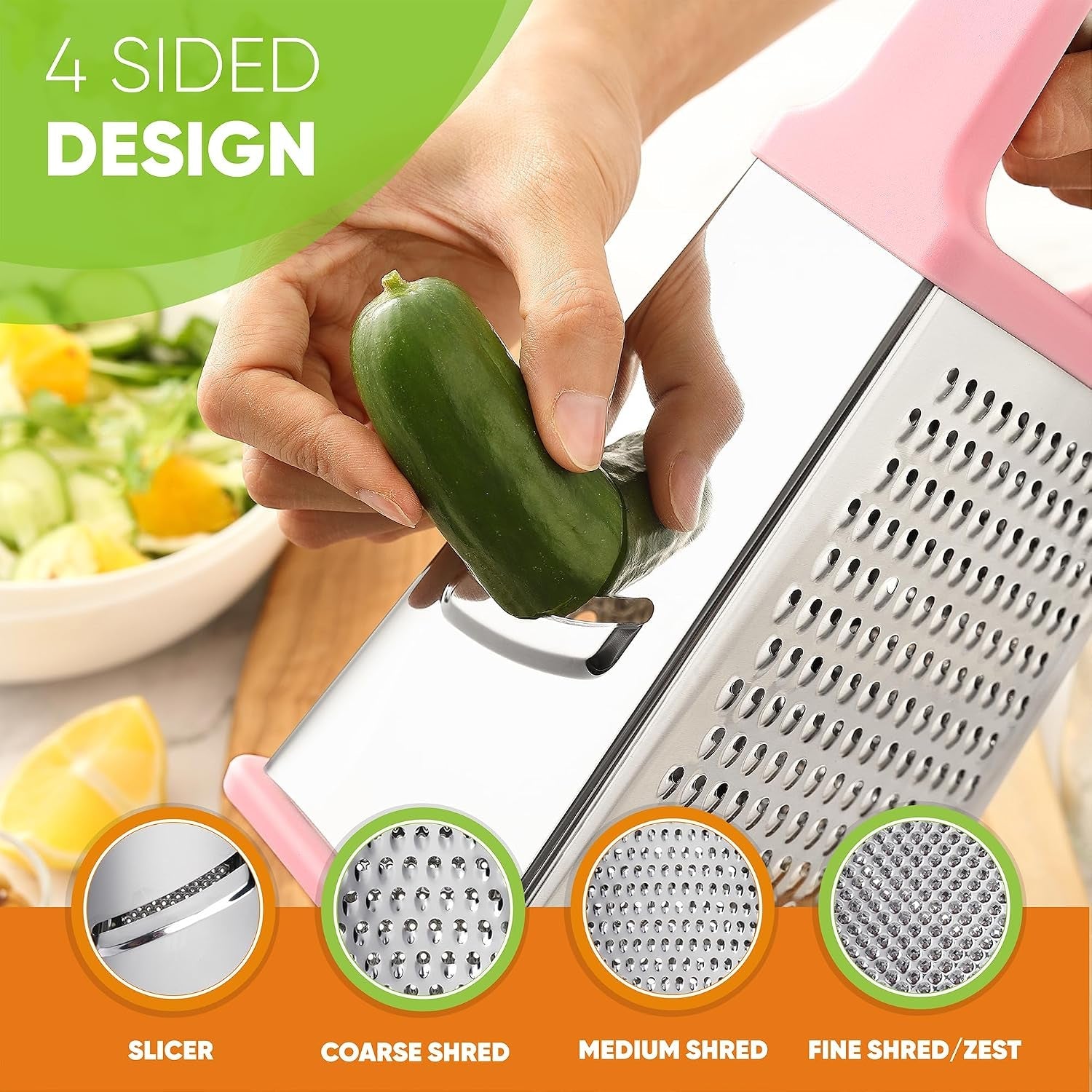 stainless-steel-swivel-peeler-4-sided-handheld-box-grater-xl-size-2-product-bundle-pink-lemonade