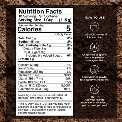 Slim Organic Medium Dark Roast Coffee Pods for Diet Support, 24Ct | B Vitamins2
