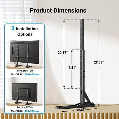 Universal TV Stand Mount for 20-75 Inch Tvs, Height Adjustable Table Top TV Stand, Great Load-Bearing Replacement TV Legs with Steel Holds up to 110Lbs, Max VESA 800 X 600Mm PSTVS014