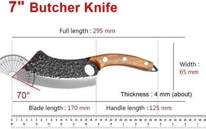 Meat Cleaver, 7 Inch Forged Kitchen Knife Handmade Meat Cleaver Stainless Steel Full-Tang Butcher Boning Fishing Knives Cooking Cutter Knives2