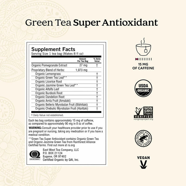 Yogi Green Tea Super Antioxidant, 16 Tea Bags (4 Pack) | Organic Green Tea with Licorice Root and Jasmine for Antioxidant Support, Bright Citrus and Floral Notes2