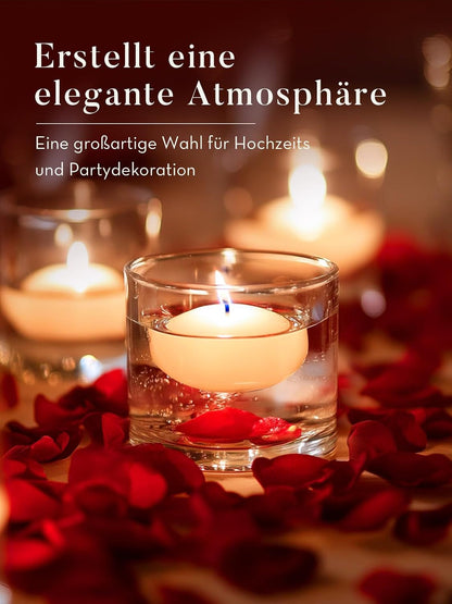 2 Inch White Floating Candles, 5-6 Hours Burns 24 Pack Candles Set6
