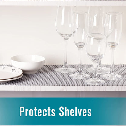 Shelf Liner, Non-Adhesive Roll Drawer Liners 12 Inches X 20 Feet, Non Slip Grip Durable Strong Clean, Shelving Liner for Kitchen Cabinets,Storage, Desks, Kitchenware, Tableware, Light Gray3