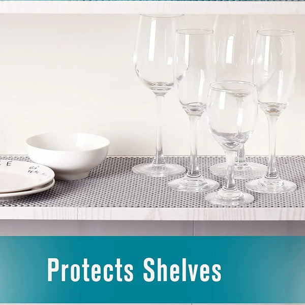 Shelf Liner, Non-Adhesive Roll Drawer Liners 12 Inches X 20 Feet, Non Slip Grip Durable Strong Clean, Shelving Liner for Kitchen Cabinets,Storage, Desks, Kitchenware, Tableware, Light Gray3