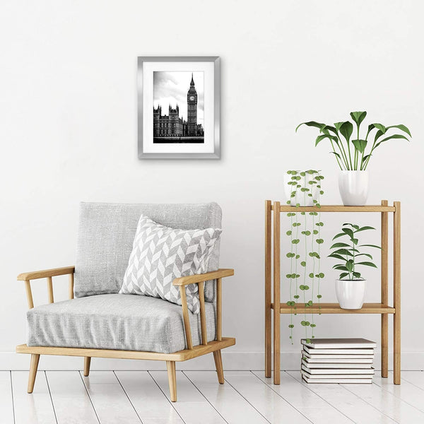 11X14 Picture Frame with Shatter-Resistant Glass - Use as 8X10 Frame with Mat or Display 11X14 Photo without Mat - Signature Collection - Picture Frames for Wall Display - Silver4
