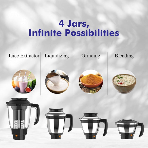 Matchless Mixer Grinder 4J, 110 V, Grey, 550 Watts4