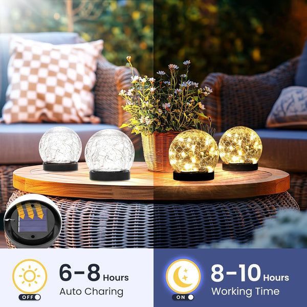 Solar Globe Lights Outdoor Waterproof-Solar Garden Lights 4 Pack9