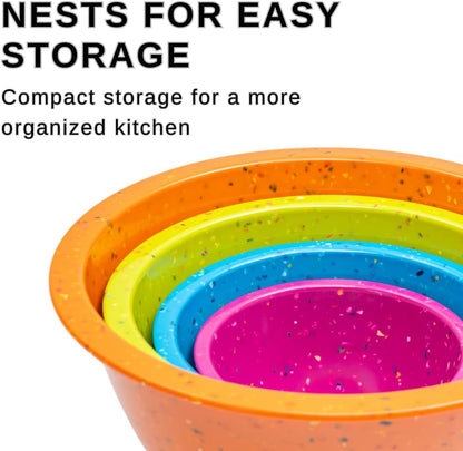 Confetti Melamine 4 Piece Nesting Mixing Bowls Set, Colorful Vibrant2