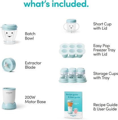 Nutribullet NBY-50100 Baby Complete Food-Making System, 32-Oz, White, Blue, Clear10