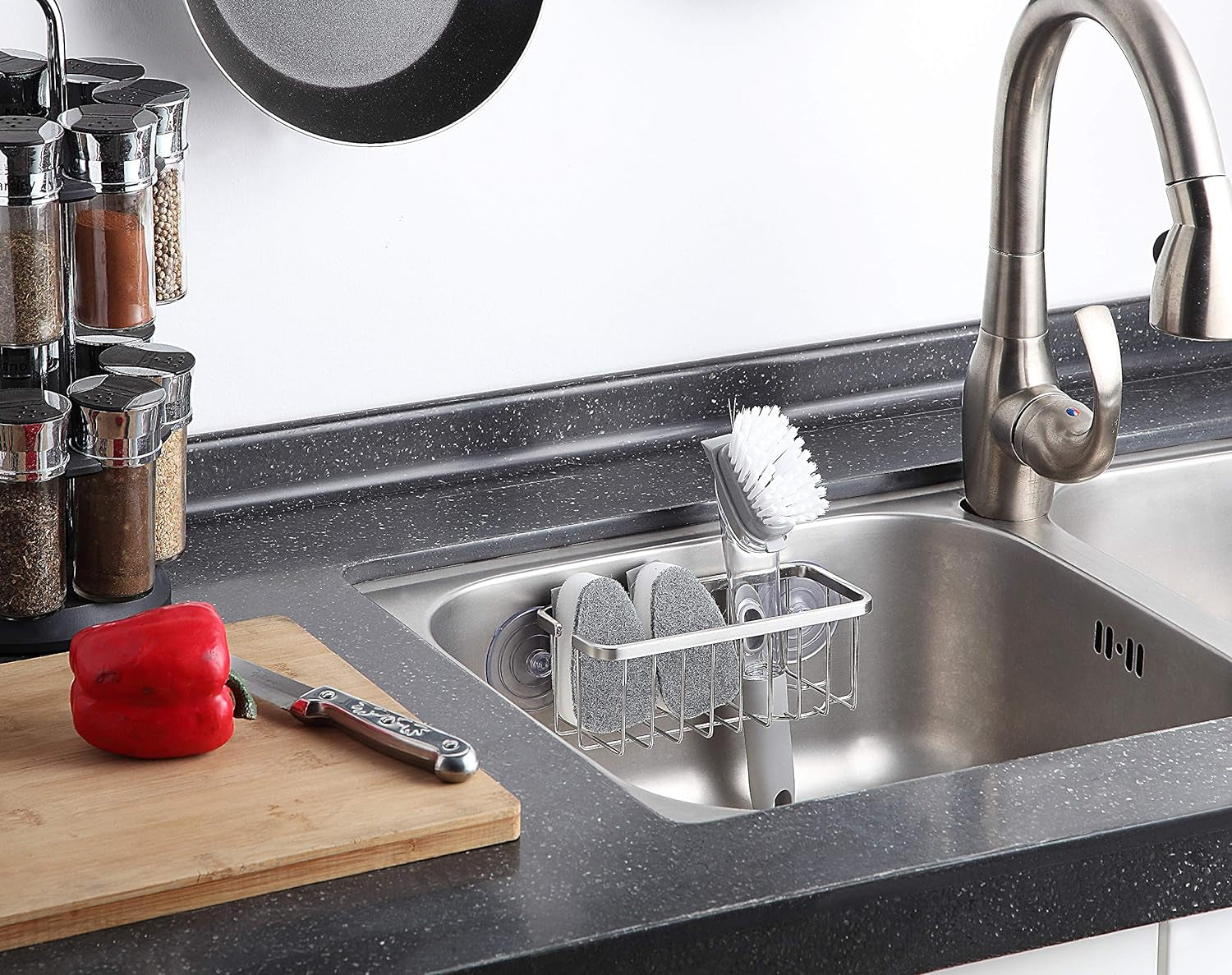 neverrust-deluxe-kitchen-bathroom-sink-sponge-holder-organizer-with-adhesive-mount-additional-suction-cup-included-sponge-brush-not-included-7-4-x-3-3-x-2-75-inch