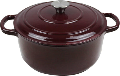 Cast Iron Enameled Pot/Casserole/Duch Oven 9 Qt. with Cover, Merlot1