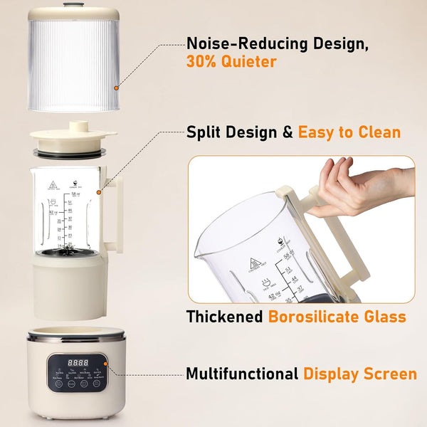 10 in 1 Nut Milk Maker Machine,58Oz with 20 Blades,24H Delay Start&12H Warm | 10 in 1 Nut Milk,Plant Milk,Juice Etc Healthy Diet Machine,58Oz with 20 Blades,Led Display,24H Delay Start&12H Keep Warm4