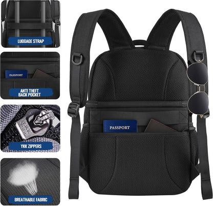 Lunch Backpack for Men, Tactical Inspired Double Deck Cooler Backpack Insulated Leakproof RFID Lunchbox for Work (Black)5