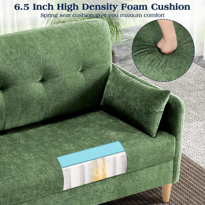 Loveseat Sofa, 47” Small Couch for Living Room, Comfy Chenille Fabric Love Seat for Bedroom with Throw Pillow,Removable Cushion Cover,Couches for Small Space,Apartment,Dorm5