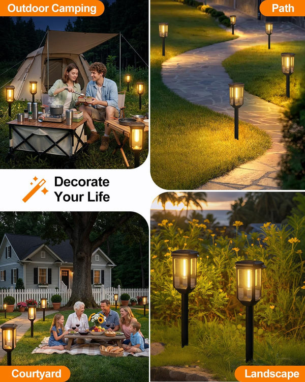 Solar Pathway Lights Outdoor 8 Pack, Bright Solar Garden Lights8