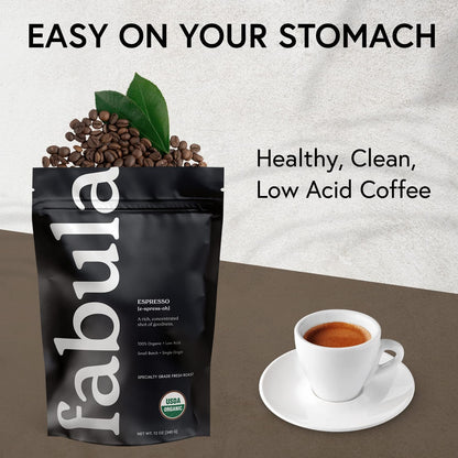 Low Acid Coffee Beans Whole, Organic Espresso Coffee - Non-Gmo - No Molds - Mycotoxins Pesticides Free - Single Origin Coffee - 12 Oz5