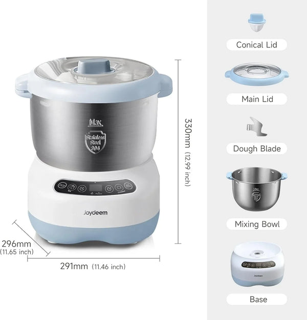 Electric Dough Maker with Ferment Function, Microcomputer Timing, Face-Up Touch Panel, 7.4Qt, 304 Stainless Steel, JD-HMJ7L7