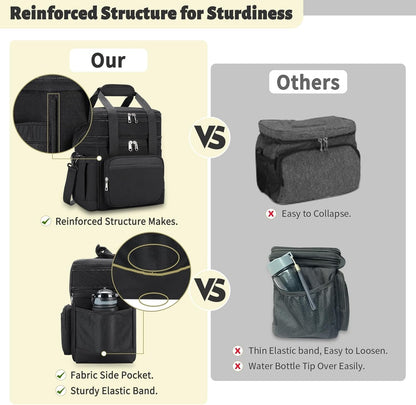 Lunch Bag & Lunch Box for Men Women - Large Double Deck Soft4