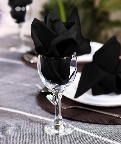 Bulk 144-Pack Hotel Cloth Napkins, 20" X 20", Wrinkle Resistant, Black4
