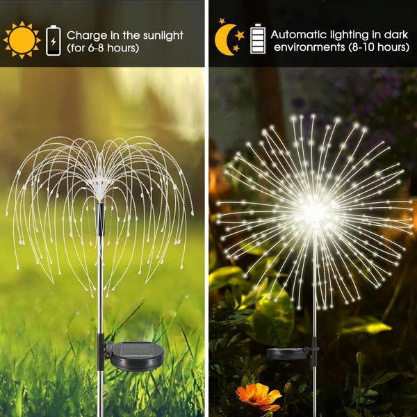 Solar Garden Lights Outdoor,Waterproof Garden, 2PC 200 LED Twinkling Firework Lights Decorative with 8 Modes,Decor for Yard Patio Pathway Lawn for Yard outside Fairy Decorative5