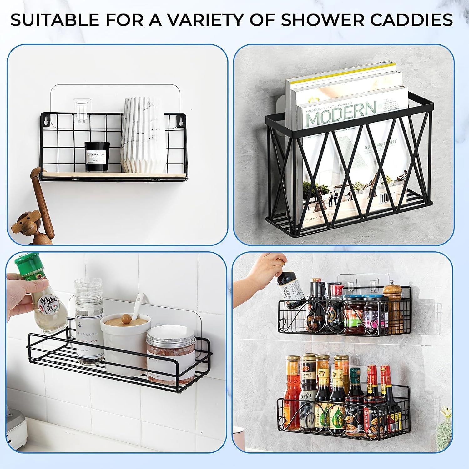 shower-caddy-adhesive-replacement-hooks-heavy-duty-waterproof-strips-no-drilling-for-bathroom-shelves-kitchen-racks-and-soap-holders-transparent-8pack-2hook