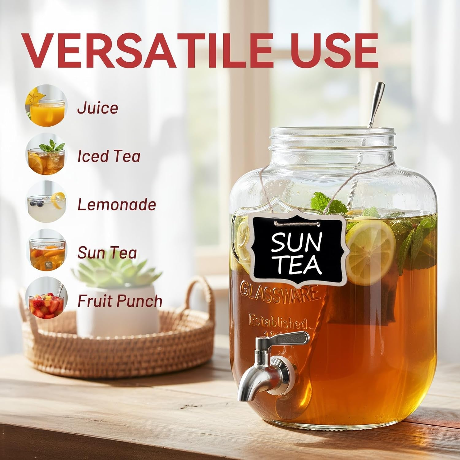 1-gallon-glass-drink-dispensers-for-parties-2-pack-leakproof-beverage-dispenser-with-stand-18-10-stainless-steel-spigot-filter-for-lemonade-juice-sun-tea-punch-all-dishwasher-safe