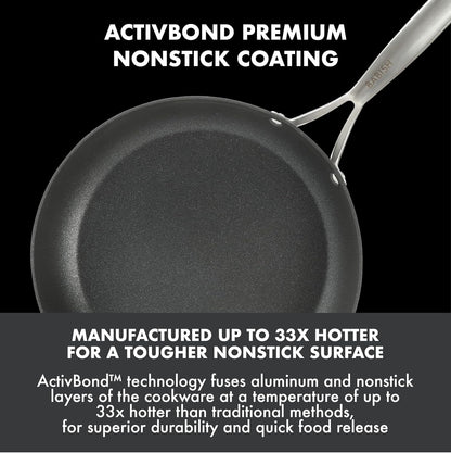 2 Piece 8 and 10 Inch Fry Pan Hard Anodized Laser Titanium Forever Non Stick Technology Durable Frying Pans Set - Black4