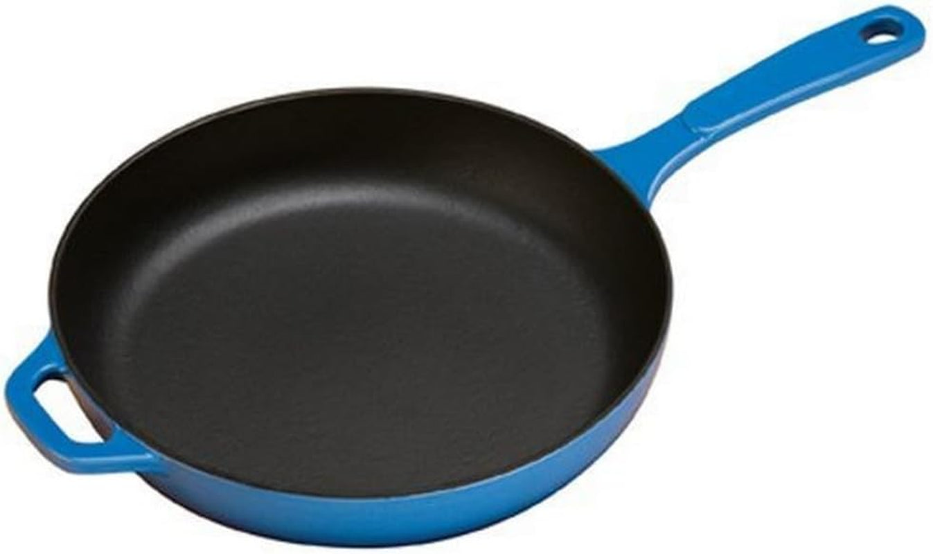 enameled-cast-iron-skillet-11-inches-caribbean-blue-smooth-enameled-interior-cast-iron-skillet-for-braising-sauteing-slow-cooking-oven-safe-easy-to-clean