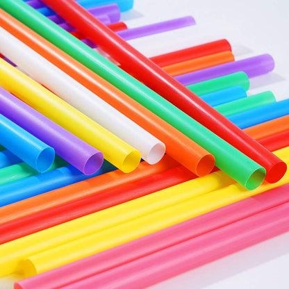 200 PCS Jumbo Smoothie Straws, Colorful Wide-Mouth Milkshake | Disposable Plastic, 0.43" Diameter X 8.2" Long, 8 Colors Mixed2