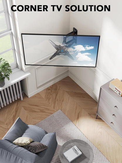TV Wall Mount for Most 26 32 50 55-60 Inch Tvs, Full Motion TV Mount with Swivel, Tilt & Extension, Single Stud Wall Mount Bracket Holds up to 77 Lbs, Max VESA 400X400Mm, PIMF115