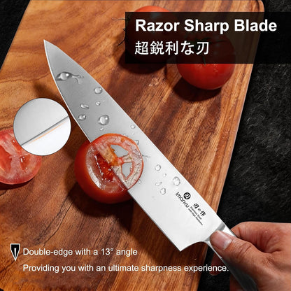 3 Pieces Knife Set, Japanese HC Stainless Steel Kitchen Knife Set, Professional Chef Knife Set with Ergonomic Pakkawood Handle, Ultra Sharp Knives Set for Kitchen & Home Cooking, Best Gifts5