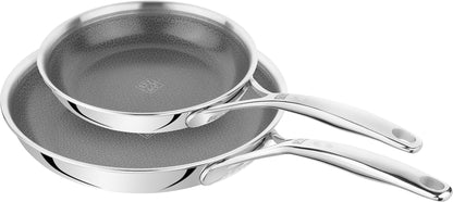 Peak 2-Pc (8-Inch and 10-Inch) Stainless Steel Ceramic Nonstick Dual Performance Fry Pan Set, Compatible with All Stovetops, Including Induction, Dishwasher Safe1