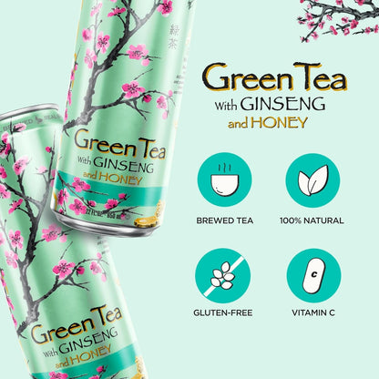 Green Tea with Ginseng and Honey - Big Can, 22 Fl Oz (Pack of 12)3