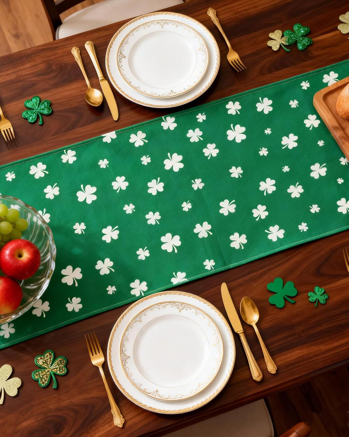 st-patricks-day-table-runner-decorations-13x72-inch-green-lucky-shamrock-table-decor-for-spring-holiday-indoor-outdoor-home-party-dinner-decor-lucky-green-13-x-72