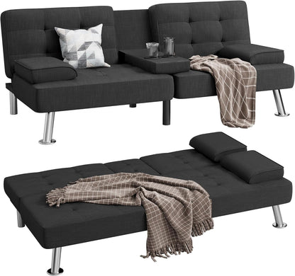 Convertible Folding Futon Sofa Bed,Upholstered Sleeper Loveseat5