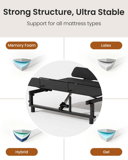 King Adjustable Bed Frame with Zero Gravity Wireless Remote, Easy Assembly6