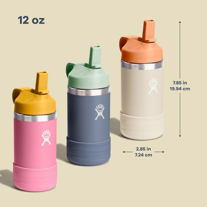Hydro Flask Kids Water Bottle for School - Stainless Steel and Insulated with Straw Cap - 12 Oz in Anemone Purple3