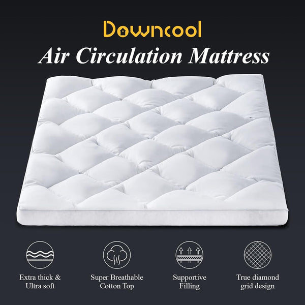 3 Inch Queen Mattress Topper, Ultra Thick and Fluffy Supportive Memory Foam Mattress Topper for Body Pain, Mattress Pad with Breathable Mesh Design for Deep Sleep, 80X60X3 Inches3
