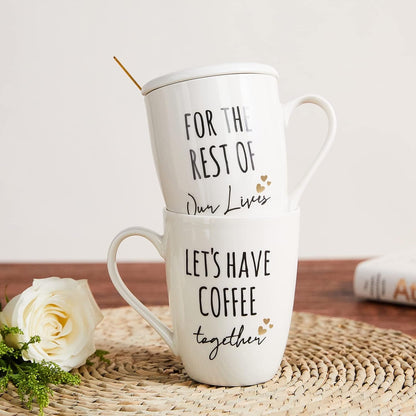 BRIDAL Ceramic Engagement Gifts for Couples Coffee Mugs Set of 2, 12 Oz | Unique Newly Engaged Bachelorette Bridal Shower Gift for Bride, Anniversary Wedding Gifts for Couple Housewarming Gift Ideas6