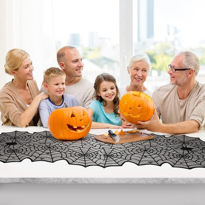Halloween Table Runner, Black Lace Spider Web Table Runners for Halloween Decor/Party Dinner Table Decoration 18 X 72Inch7
