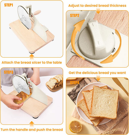 Stainless Steel Bread Slicer, Adjustable Manual Sourdough Bread Cutter with Hand Crank, Precise Thickness Control for Homemade Bread, Toast, Bagels and Loaves, Kitchen Bread Slicing Tool4