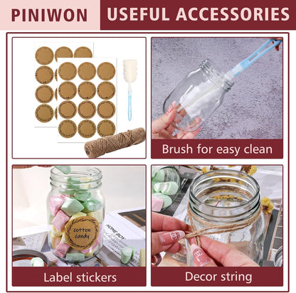 Mason Jars 16 Oz with Lids and Bands, 15 Pack Pint Canning Jars | Regular Mouth Clear Glass Jars for Canning, Pickling, Food Storage, DIY Projects4