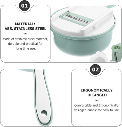 Multifunctional Portable Kitchen Grater Vegetable Slicer with Stainless Steel Blade and Abs Handle, for Efficient Grating and Peeling Random Color in Home3