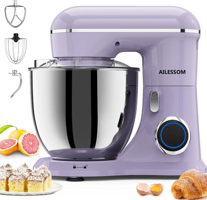 Stand Mixer, 6.5QT Household Food Mixer, 10-Speed Tilt-Head Electric Kitchen Mixer with 304 Stainless Steel Bowl, Dough Hook, Whisk & Beater, Splash Guard, Ideal for Baking Bread, Cake & Whipping1