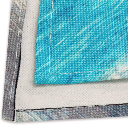 Turquoise and Grey Table Runner,Teal Abstract Modern Art Burlap Table Runners for Table Dresser Runner Farmhouse Style for Dinner Party Holidays Home Decoration6