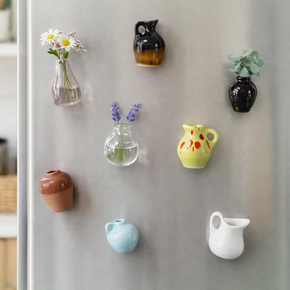8 Pcs Cute Mini Vase Magnets for Fridge, Funny Plant Decorative Magnets3