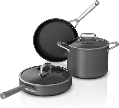 Ninja C35000W Foodi Neverstick Premium Hard-Anodized 5-Piece Cookware Set , Black1