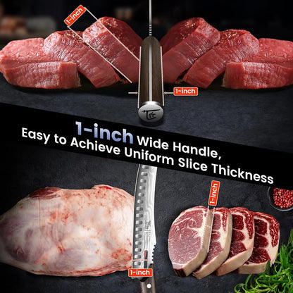 Butcher Knife Set, Cleaver, Breaking & Boning Knife for Meat & BBQ | Japanese Style High Carbon Steel Kitchen Knives Set for Brisket Slicing, Wenge Wood Full Tang Ergonomic Handle, Ideal Gift2