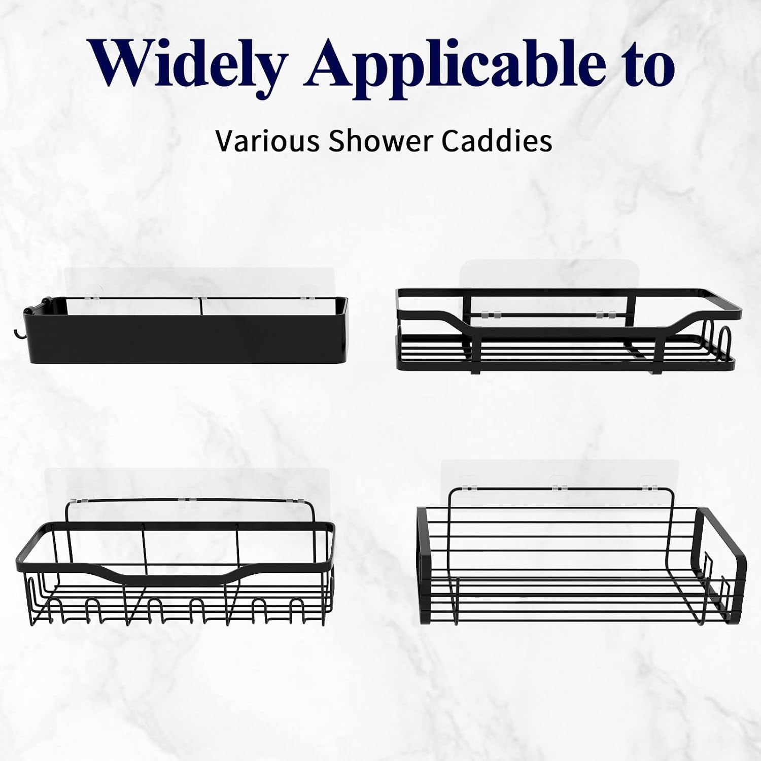shower-caddy-adhesive-replacement-transparent-adhesive-hooks-stickers-strong-hook-strip-for-shower-caddy-basket-shelf-soap-holder-adhesive-strip-bathroom-accessories-set-2-pack-x-large