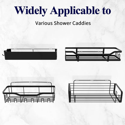Shower Caddy Adhesive Replacement, Transparent Adhesive Hooks Stickers, Strong Hook Strip for Shower Caddy Basket Shelf, Soap Holder, Adhesive Strip, Bathroom Accessories Set, 2-Pack, X-Large6